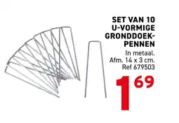 Trafic Set van 10 u-vormige gronddoek- pennen aanbieding
