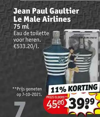 Kruidvat Jean Paul Gaultier Le Male Airlines aanbieding