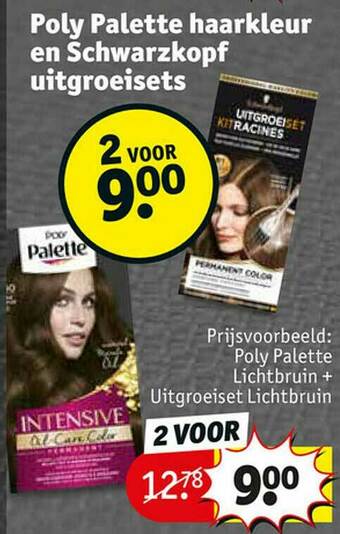 Kruidvat Poly Palette Haarkleur En Schwarzkopf Uitgroeisets aanbieding