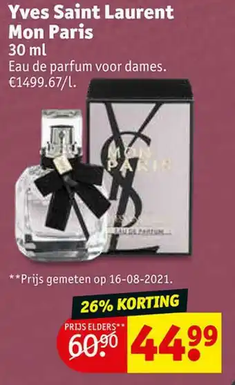 Kruidvat Yves Saint Laurent Mon Paris aanbieding
