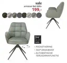 Stevens Meubel Armstoel Bell aanbieding