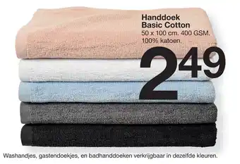 Zeeman Handdoek Basic Cotton aanbieding