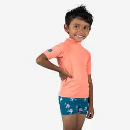 Decathlon Uv-werend shirt met korte mouwen voor peuters/kleuters koraalroze aanbieding