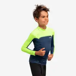 Decathlon Uv-werende rashguard met lange mouwen voor jongens 500 grijs groen aanbieding