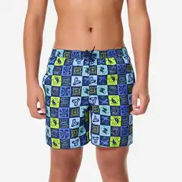 Decathlon Boardshort voor surfen jongens 100 Surfallday multicolor aanbieding
