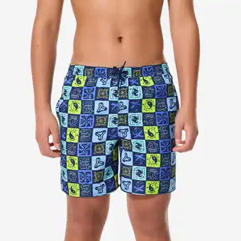 Decathlon Boardshort voor surfen jongens 100 Surfallday multicolor aanbieding