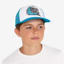 Decathlon Trucker pet voor surfen kinderen Catch thrill blauw wit aanbieding