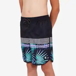 Decathlon Boardshort jongens 500 Palmsand zwart aanbieding