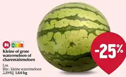 Delhaize Kleine of grote watermeloen of charentaismeloen aanbieding
