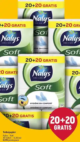 Delhaize Nalys Soft Toiletpapier aanbieding