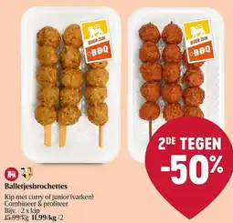 Delhaize Balletjesbrochettes aanbieding