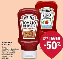Delhaize Heinz Koude saus of ketchup aanbieding