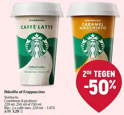 Delhaize Starbucks IJskoffie of Frappuccino aanbieding