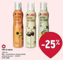 Delhaize Olie in spray aanbieding