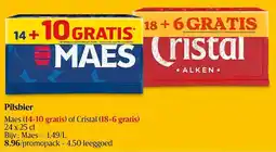 Delhaize Pilsbier Maes of Cristal aanbieding