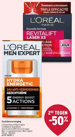 Delhaize L'Oréal Paris of Men Expert Gezichtsverzorging aanbieding