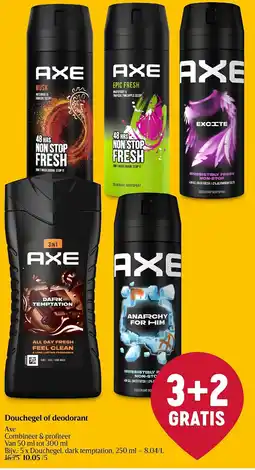 Delhaize Axe Douchegel of deodorant aanbieding