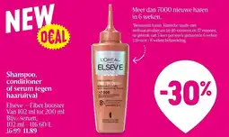 Delhaize Elsève fiber booster shampoo, conditioner of serum tegen haaruitval aanbieding