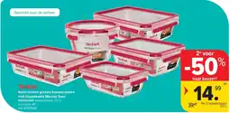 Carrefour Assortiment glazen bewaardozen met clipdeksels Master Seal aanbieding
