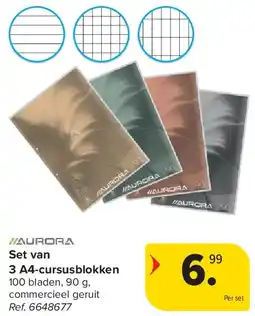 Carrefour Set van 3 A4-cursusblokken aanbieding