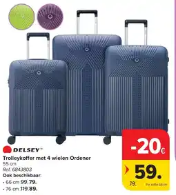 Carrefour Trolleykoffer met 4 wielen Ordener aanbieding
