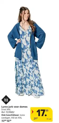 Carrefour Lurex jurk voor dames aanbieding