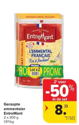 Carrefour Geraspte emmentaler EntreMont aanbieding