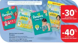 Carrefour Gamma luiers en pants Pampers aanbieding