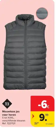Carrefour Mouwloze jas voor heren aanbieding