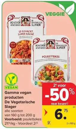 Carrefour Gamma vegan producten De Vegetarische Slager aanbieding