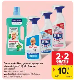 Carrefour Gamma Antikal, gamma sprays en allesreiniger (1 L) Mr. Propre aanbieding