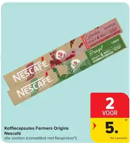 Carrefour Koffiecapsules Farmers Origins Nescafé aanbieding