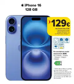 Carrefour iPhone 16 128 GB aanbieding