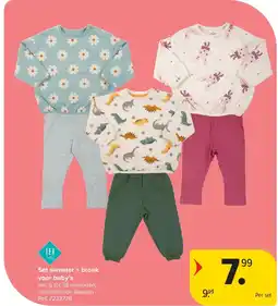 Carrefour Set sweater + broek voor baby’s aanbieding