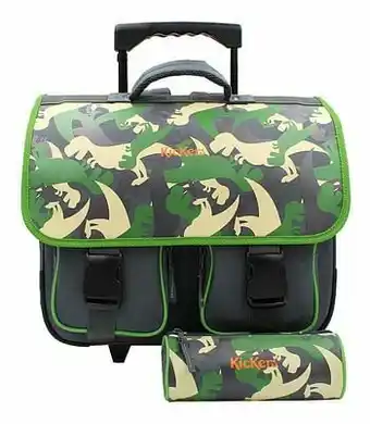 Kickers Trolley-boekentas met pennenzak Camo Dino 42 cm