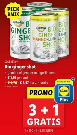 Lidl Solevita Bio ginger shot aanbieding