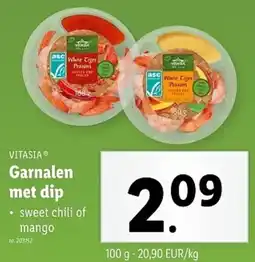 Lidl Vitasia Garnalen met dip aanbieding