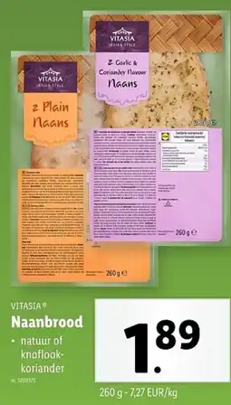 Lidl Vitasia Naanbrood aanbieding
