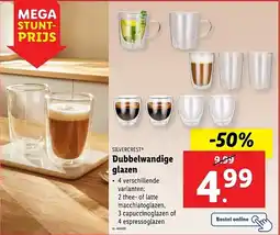 Lidl Silvercrest Dubbelwandige glazen aanbieding