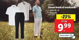 Lidl Esmara linnen broek of overhemd aanbieding