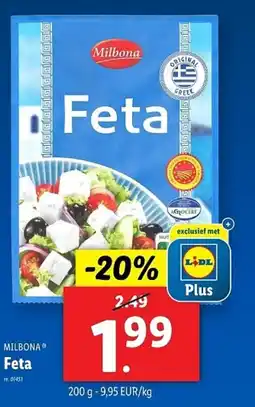 Lidl Milbona feta aanbieding