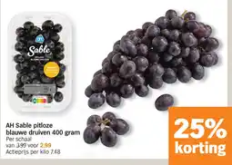 Albert Heijn AH Sable pitloze blauwe druiven aanbieding