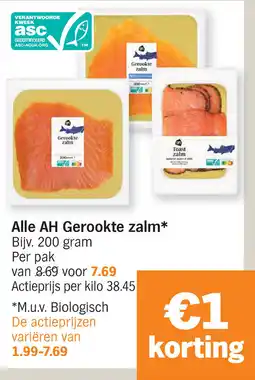 Albert Heijn Alle AH Gerookte zalm aanbieding