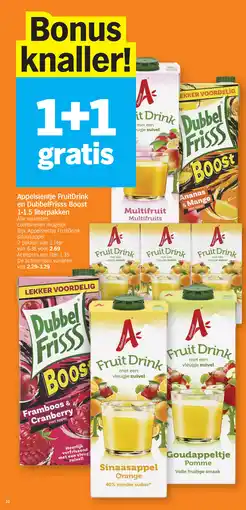 Albert Heijn Appelsientje FruitDrink en DubbelFrisss Boost aanbieding