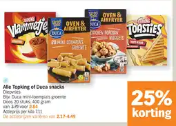 Albert Heijn Alle Topking of Duca snacks aanbieding