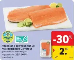Carrefour Market Atlantische zalmfilet met vel kwaliteitsketen carrefour aanbieding