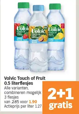 Albert Heijn Volvic Touch of Fruit 0.5 literflesjes aanbieding