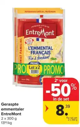 Carrefour Market Entre Mont geraspte emmentaler aanbieding