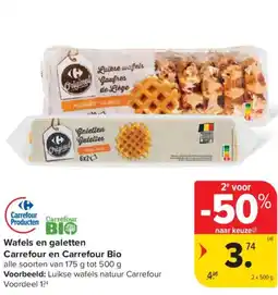 Carrefour Market Wafels en galetten Carrefour en Carrefour Bio aanbieding