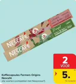 Carrefour Market Nescafé Koffiecapsules Farmers Origins aanbieding